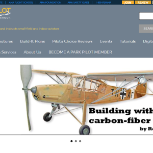 homepage of the park pilot